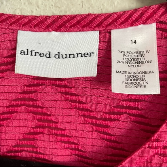 Alfred Dunner Pink Women's lightweight Jacket size 14 semi sheer elegant summer - Picture 8 of 10